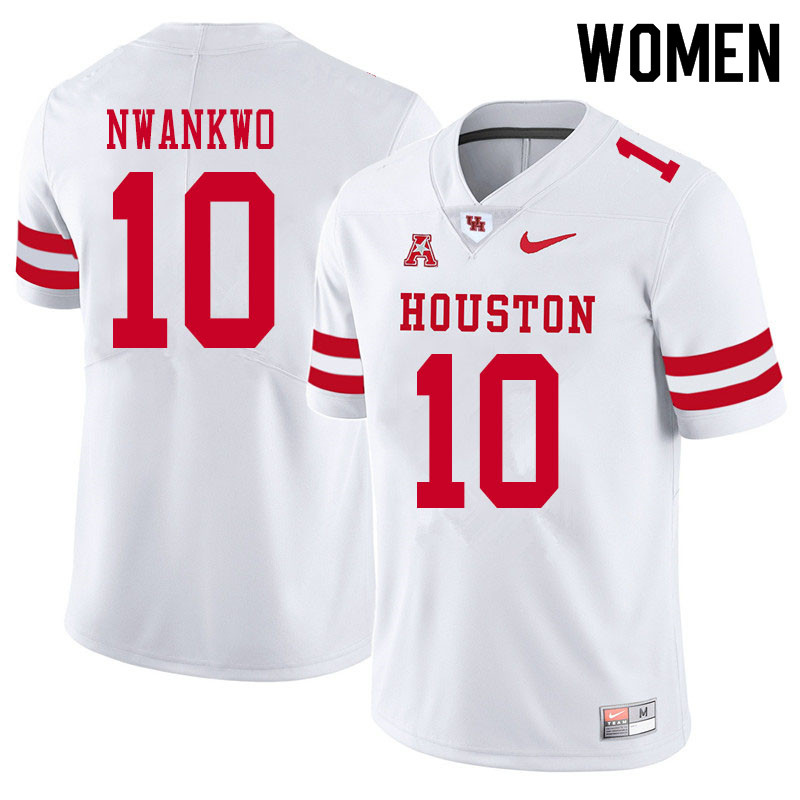 Women #10 Chidozie Nwankwo Houston Cougars College Football Jerseys Sale-White